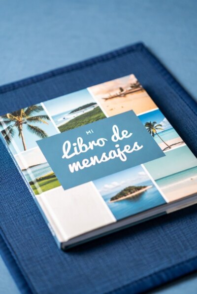 Libro de mensajes con portada de viaje