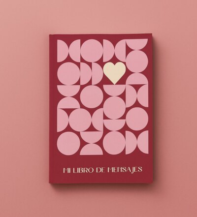 Portada geométrica rosa y granate